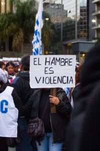 people protesting against being hungry