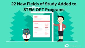 "Image showcasing diverse fields of study icons like technology, biology, engineering, and more, representing the addition of new disciplines to STEM OPT programs in the US."