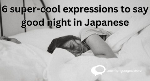 "Image showcasing Japanese characters representing 'good night' with colorful and artistic backgrounds, depicting trendy expressions to say 'good night' in Japanese."