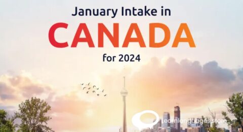 "Image showing a calendar with the date set to January 2024 and various university logos and application forms, symbolizing the Winter intake timeline in Canada."