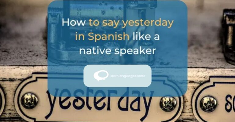 "Image featuring the Spanish word 'ayer' written in bold letters, representing the pronunciation of 'yesterday' in Spanish like a native speaker."