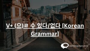 V+ (으)ㄹ 수 있다/없다 [Korean Grammar]