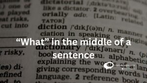 "What" in the middle of a sentence