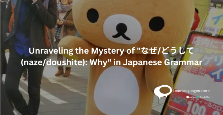 JAPANESE TEDDY BEAR WITH TEXT Unraveling the Mystery of なぜどうして (nazedoushite) Why in Japanese Grammar WRITTEN ON IT