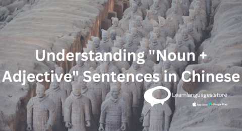 "Illustration of 'Noun + Adjective' sentence structure in Chinese grammar."