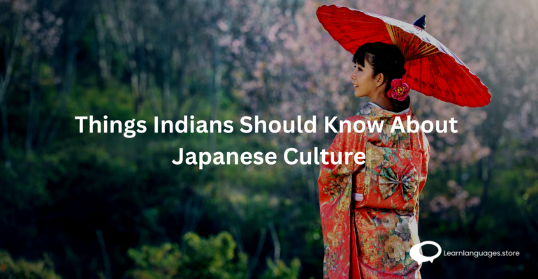 A culturally rich collage featuring iconic elements of Japanese culture. The image provides a visual preview of the essential aspects that Indians should know, including traditional attire, festivals, and customary practices.