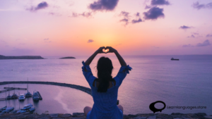 'Valentine's Day Traditions' with hearts, roses, chocolates, love letters, and romantic symbols