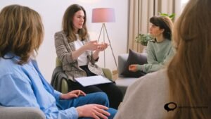 "People engaging in networking and socializing at an event - Networking and socializing for success"