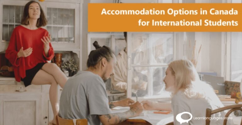 "Image showing a variety of housing options in Canada, including apartments, houses, and condominiums, representing accommodation choices in the country."