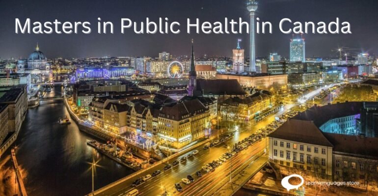 "Image featuring diverse students discussing public health strategies in a Canadian university classroom, representing Masters in Public Health studies in Canada."