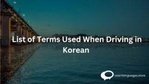 List of Terms Used When Driving in Korean