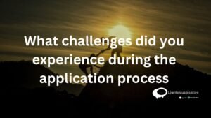 What challenges did you experience during the application process