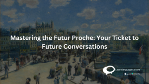 Futur Proche Formation: An image showing the conjugation of the verb "aller" in the present tense alongside examples of infinitive verbs, illustrating the formation of the futur proche.