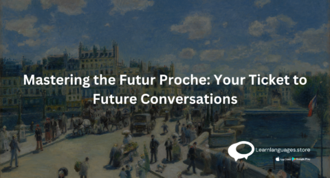 Futur Proche Formation: An image showing the conjugation of the verb "aller" in the present tense alongside examples of infinitive verbs, illustrating the formation of the futur proche.