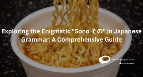 noodles with text Exploring the Enigmatic Sono その in Japanese Grammar A Comprehensive Guide written on it