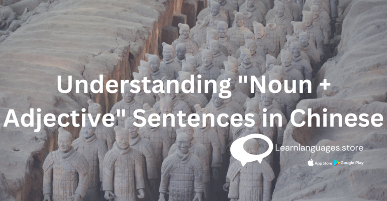 "Illustration of 'Noun + Adjective' sentence structure in Chinese grammar."
