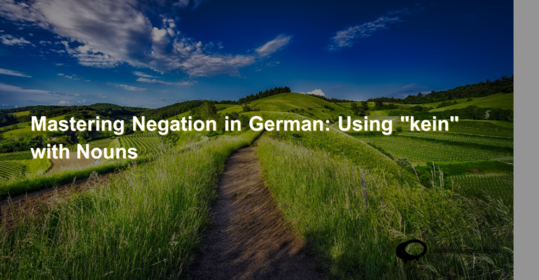 Mastering Negation in German Using kein with Nouns (1)