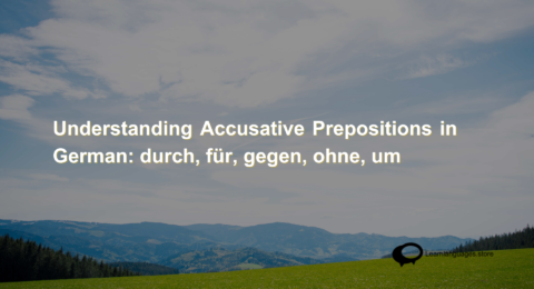 Understanding Accusative Prepositions in German durch, für, gegen, ohne, um (1)